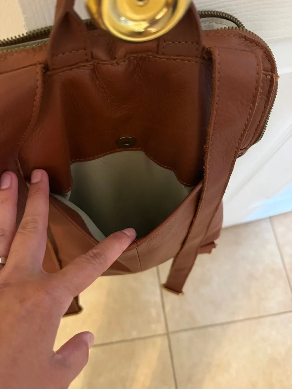American Leather Brown Leather Backpack